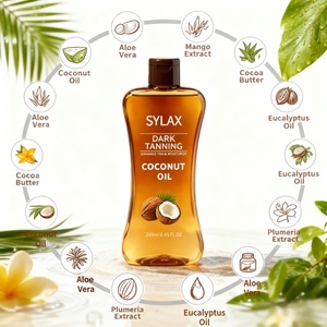 Aceite <span class=keywords><strong>Bronceador</strong></span> SYLAX, Aceite de Coco Natural, Autobronceador, Loción Hidratante Bronceadora para Cuerpo y Rostro, Cosméticos Profesionales para Bronceado - Product Image 4