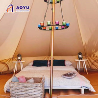 Tentes en toile d'extérieur quatre saisons 3M 4M 5M 6M avec poêle à bois, tente dôme de camping pour glamping de luxe, tentes yourtes à vendre