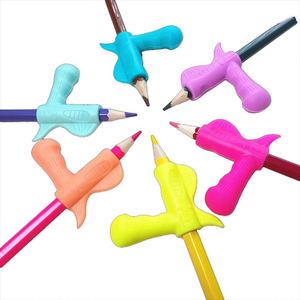 Accessoires en silicone personnalisés, papeterie pour étudiants, cadeaux promotionnels, poignée ergonomique pour crayon colorée - Product Image 2