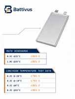 Battivus SA03 11840mAh 3.4V 40.26Wh 400Wh/kg NMC Sel Baterai Li Ion Polimer Isi Ulang Tipe Pouch 1C 3C Pulse untuk Dirgantara Penerbangan UAV