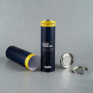 Tubo de envío de cartón personalizado, cartel de correo, ropa interior, camisetas, cilindro de tela, embalaje, caja redonda, tubo de papel de escritura, <span class=keywords><strong>tapa</strong></span> de Metal - Product Image 6