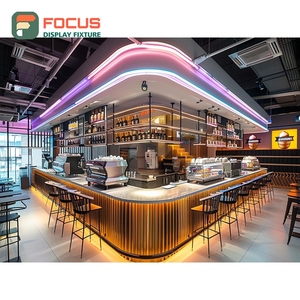 Integrated Coffee Display Cabinet Glass Front Bean <b>Shelf</b> Storage Zone Walnut Cafe Display Cabinet - Product Image 4