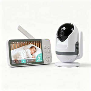 KT567W Tuya Smart WiFi Baby Monitor 5 Inch <b>IPS</b> Screen with AI Motion Cry Detection and 5000mAh Battery PTZ <b>Camera</b> - Product Image 1