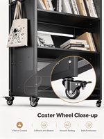 Chariot à main en acier à 3 niveaux en forme de V, chariot de rangement mobile en métal avec roulettes, démontable pour l'école, le bureau, la salle de lecture