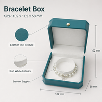 Boîte à bijoux en cuir PU artisanal de luxe avec logo personnalisé, boîte à bijoux pour ranger les bagues, les boucles d'oreilles, les colliers et les bracelets
