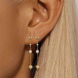 ต่างหูเงินแท้ 925 ประดับพู่และเพชรซิคอน สำหรับสาวๆ สวมใส่ได้ทุกวัน - Product Image 2