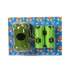 Ensemble de distributeur de sacs à crottes pour animaux de compagnie portable écologique stocké avec 2 rouleaux et 1 os pour animaleries - Product Image 4