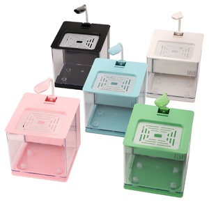 Mini tanque de <span class=keywords><strong>peces</strong></span> <span class=keywords><strong>Betta</strong></span> portátil, decoraciones de escritorio para acuario, cuenco para <span class=keywords><strong>peces</strong></span> acuapónicos marinos con filtro de agua, bomba de aire USB, luz LED - Product Image 2