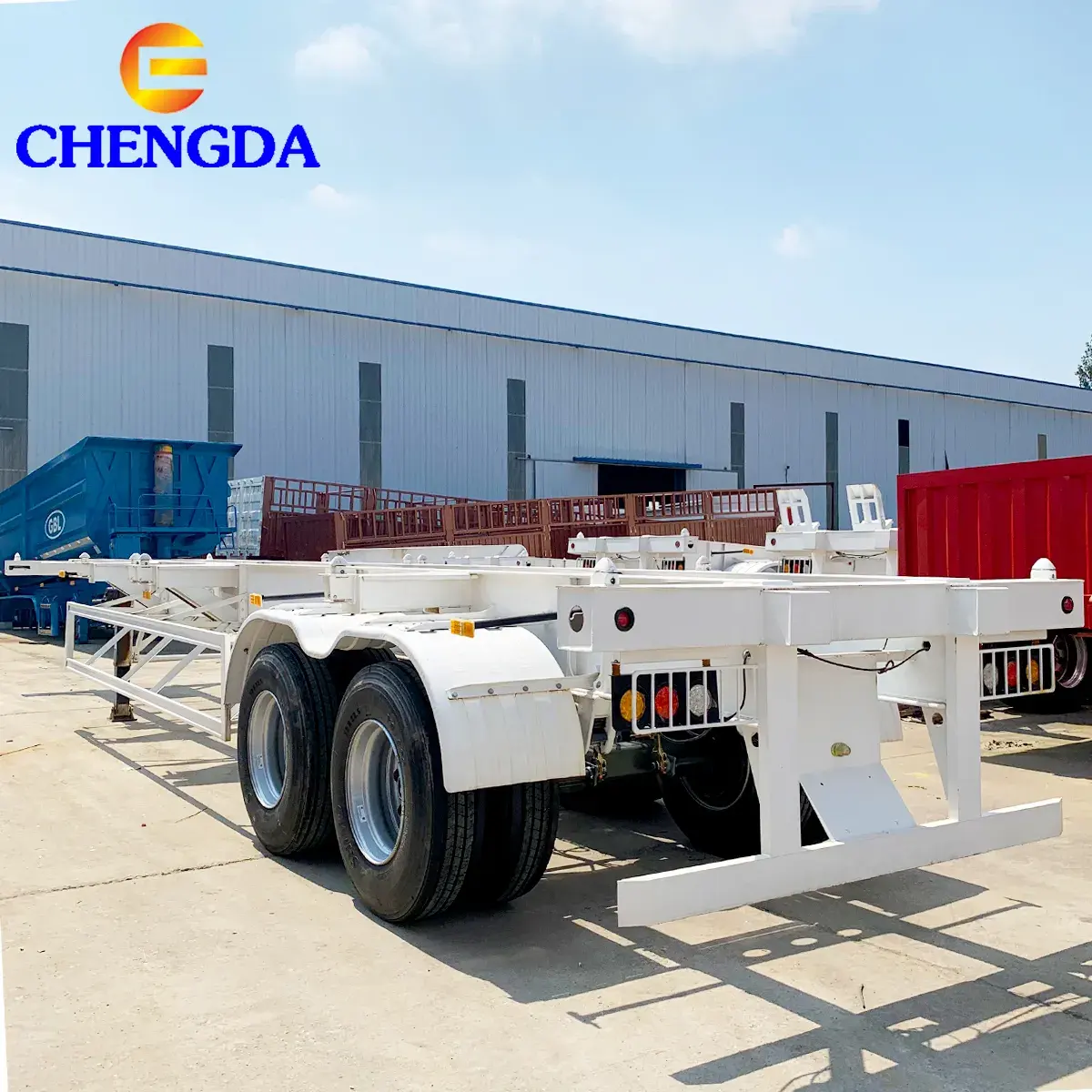 Hochwertiges 20-Fuß-40-Tonnen-Skelett-Container-Skelett-Spachtwagen 40-Fuß-Container-Chassis zu verkaufen