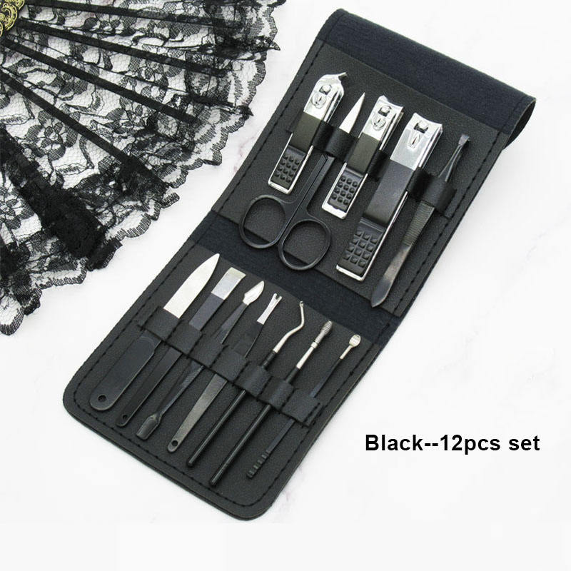 noir-ensemble de 12 pièces