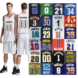 夏の通気性メッシュカスタムドンシックデュラントモラントブライアントバトラーカレーエンビードビンテージウェアユニフォームバスケットボールジャージー男性用 - Product Image 1