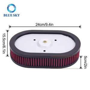 Filtro de Aire Lavable de Alto Flujo <span class=keywords><strong>HD</strong></span>-0910 29670-09 para HARLEY DAVIDSON Road-King <span class=keywords><strong>CVO</strong></span> Dyna Low Rider 2009-2017 Calidad Garantizada - Product Image 3