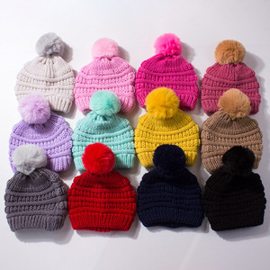 Chất Lượng Cao Vải Giản Dị Bé Hat Với Bóng <span class=keywords><strong>Top</strong></span> Mùa Đông Thoải Mái Đan <span class=keywords><strong>Beanie</strong></span> Cho Sử Dụng Ngoài Trời Mô Hình Đồng Bằng - Product Image 3