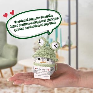 Handmade Mini Vui Tích Cực Chim Cánh Cụt Tay Móc Dễ Thương Chim Cánh Cụt Búp Bê Chim Cánh Cụt Búp Bê Với Ếch Hat DIY May & Dệt Đồ Chơi - Product Image 6