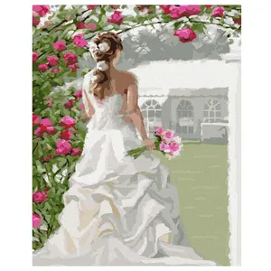 2023 new 5D painting by number, beautiful bride's back painting with frame ,40*50 non-fading adult DIY painting