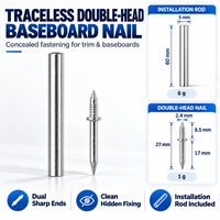 Clous sans trace à double tête avec manchon fileté, fixateur antirouille pour bois, 200/400/500/1000 pièces, clous métalliques non-marquants