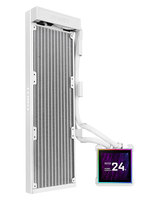 Refroidisseur d'eau AIO sans ventilateur LIAN LI HydroShift II 360 avec écran LCD carré et tubes latéraux cachés pour PC de jeu
