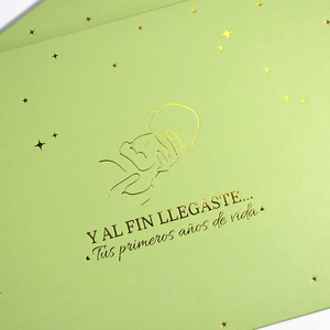 Agenda Personalizada para el Embarazo, <span class=keywords><strong>Libro</strong></span> de Recuerdos, Regalo Diario, Registro de Recuerdos, Diario del Primer Bebé, Papel Artístico, Tapa Dura, Spray Dorado - Product Image 4