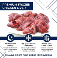 Foie de poulet congelé Halal en gros, foie de poulet congelé IQF en vrac pour l'exportation, entrailles de volaille nettoyées