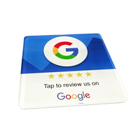 Tarjeta de Acrílico con Chip RFID NFC de 13.56MHz para Reseñas de Google, Programable por URL, Resistente al Agua, con Soporte y Adhesivo