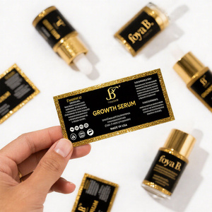 Custom Printing Waterproof Vinyl Cosmetic Logo <b>Sticker</b> Gold Foil <b>Sticker</b> Clear Perfume Label <b>Roll</b> Bottle <b>Sticker</b> - Product Image 1