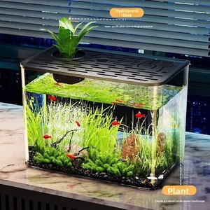 Visaquarium Mengcilinder Energiebesparende Frequentieregelaar Woonkamer Bureaublad Binnenstaand Vloerstaand Transparant - Product Image 1