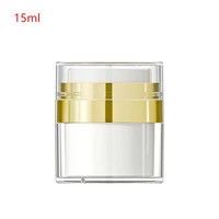 Flacon pompe sans air en plastique doré acrylique vide de 15g 30g 50g 100g, pot à crème pour le visage sous vide