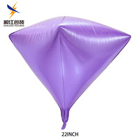 Ballon en forme de losange imprimé sur mesure, ballon en feuille d'aluminium de 24 pouces en forme de diamant pour fête nuptiale, mariage, décoration de fête géométrique
