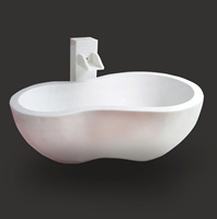 Baignoire de luxe en résine de pierre à surface solide-idéale pour villas, centres de villégiature, hôtels, salles de bains spa, ODM OEM personnalisé disponible