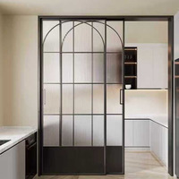 Portes coulissantes en aluminium et verre de style européen, personnalisées et chics, pour les espaces de cuisine et de salle de bain, charnières de porte en aluminium