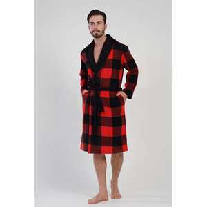 Peignoir en flanelle à carreaux pour homme, manches longues, 100% coton, vêtements de nuit - Product Image 5