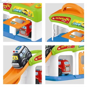 <strong>My</strong> <strong>First</strong> Duty Squad Portable City Track Set with Freewheel Cars Easy Push and Go Toy for Toddlers <strong>on</strong> the Go Travel Play - Product Image 3