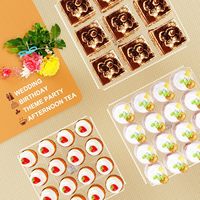 Support à gâteaux transparent carré moderne à 3 niveaux, pour événements, buffets, fêtes, mariages, anniversaires, en acrylique transparent