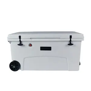 145L Outdoor Angeln Camping Ice Chest Eis kühler Box Rotations geformte Kühler mit Rädern