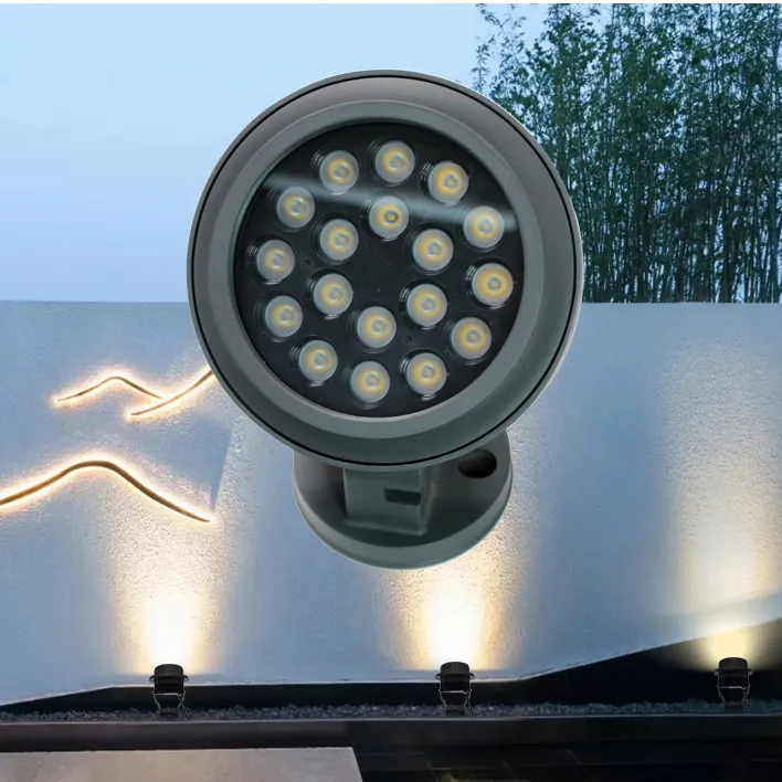 Circular IP66 aluminum outdoor projector 36W 3535 LED landscaping flood light lawn green casting light