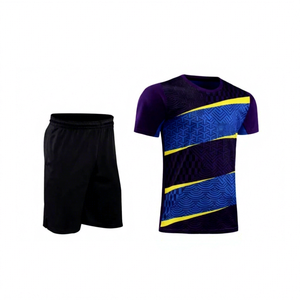 Conjunto de Camiseta de Fútbol para Hombre, Sublimada con Estampado Geométrico, Transpirable, de Secado Rápido, Manga Corta, Corte Regular, para Todas las Temporadas - Product Image 3