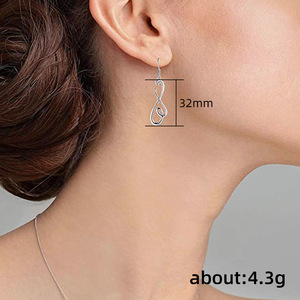 Orecchini Pendenti Minimalisti a Forma di Otto Cavo per Donne, Orecchini Lisci da Indossare Ogni Giorno, Gioielli alla Moda - Product Image 5