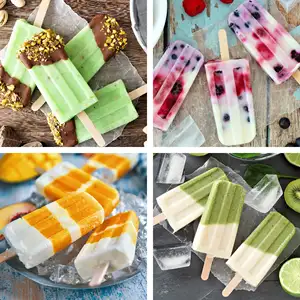 New Summer Bpa Free 10Cavity Silicone Frozen Yogurt Ice Milk Popsicle Pop Mold Attached Lid For Kid DIY Homemade Ice