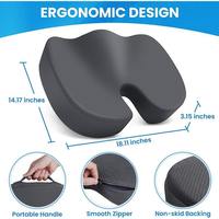 Housse de coussin de siège ergonomique et écologique en mousse à mémoire de forme pour le soulagement de la douleur au bas du dos, coccyx, sciatique, voiture/bureau