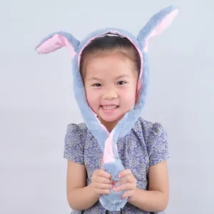 Hàn Quốc Phong Cách Phim Hoạt Hình Màu Vàng Pikachu Sang Trọng Cap Bunny Hat Với Bơm Không Khí Di Chuyển Tai