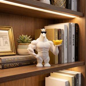 Figura de Cabeza de <span class=keywords><strong>Caballo</strong></span> <span class=keywords><strong>Musculoso</strong></span> 3D con Gafas de Sol, Adorno de <span class=keywords><strong>Caballo</strong></span>, Lingote Dorado, Decoración para Oficina y Hogar, Amuleto de la Suerte, Regalo - Product Image 4