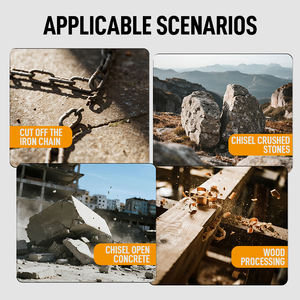 Scalpello per Muratura Bicolore Wetoke, Premium, Piatto e a Punta, in Acciaio al Manganese, con Impugnatura in Gomma, Qualità Professionale per Fai-da-Te - Product Image 6