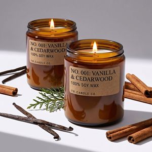 Luxury Amber Glass Jar Scented Soy <b>Wax</b> <b>Candle</b> Stress Relief For Home Decor Wholesale Private Label Highly Fragrant - Product Image 1