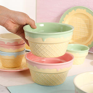 Bol en céramique de style coréen, vaisselle rituelle, bol à <span class=keywords><strong>yaourt</strong></span> pour desserts, flocons <span class=keywords><strong>d</strong></span>'<span class=keywords><strong>avoine</strong></span> <span class=keywords><strong>et</strong></span> crème glacée, assiette à petit-<span class=keywords><strong>d</strong></span>éjeuner - Outils pour gâteaux - Product Image 2