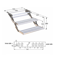 Échelle double pliable manuelle en alliage d'aluminium à 2 marches pour camping-car, caravane, motorhome