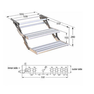 <span class=keywords><strong>Escalera</strong></span> Manual Plegable de Doble Peldaño de Aleación de Aluminio para Autocaravanas, Remolques y Casas Rodantes - Product Image 6