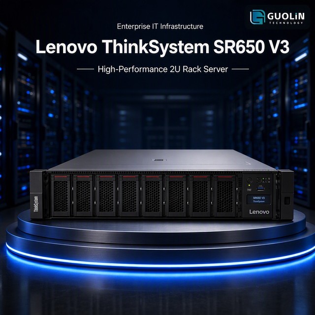 Lenovo ThinkSystem SR650 V3 2U Rack Server Dual Xeon Gold 6430 32 Core 256GB DDR5 8x 2.5-inch NVMe SSD Enterprise Server
