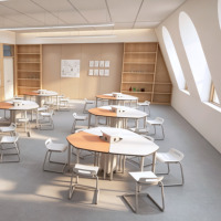 Bureau d'étude réglable pour étudiants, ensemble moderne de bureau et chaise scolaire, table de lecture et de formation
