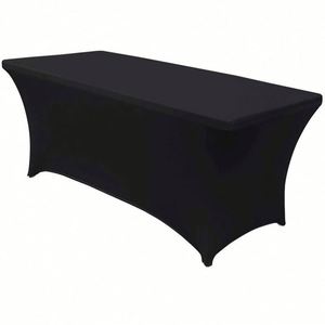 Exhibición personalizada, feria comercial, logotipo impreso, tejido, poliéster, impermeable, a prueba de aceite, ajustado, elástico, Spandex, manteles para mesa - Product Image 4
