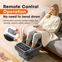 Bain de pieds électrique pliable télécommandé avec rouleaux de massage, chaleur et bulles, kit de pédicure et machine de trempage des pieds